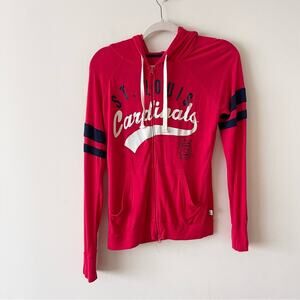 Red St. Louis Cardinals  Lightweight Hoodie Full Zip Top Women’s size S Red